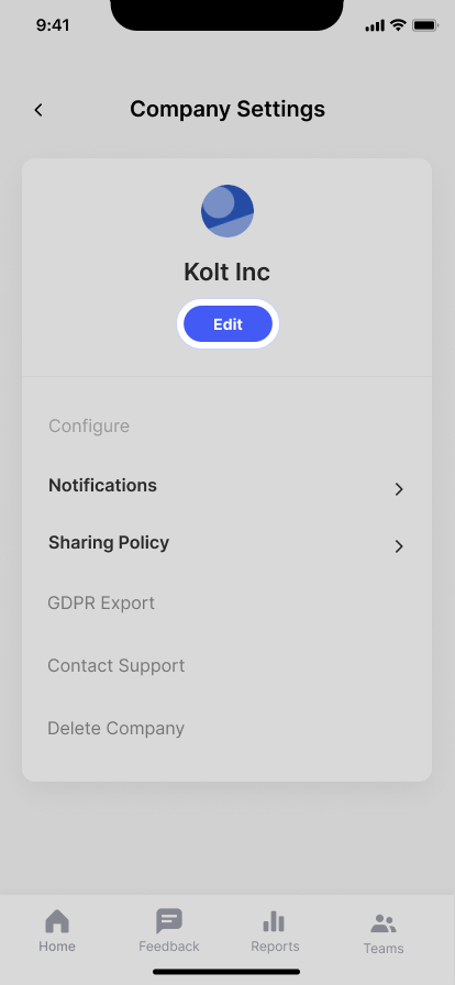Change company profile settings
